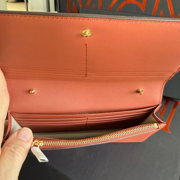 MCM Leather Wallet Purse On Removable Leather and Chain, MYL ESAK01 X7001 - Picture 9 of 16